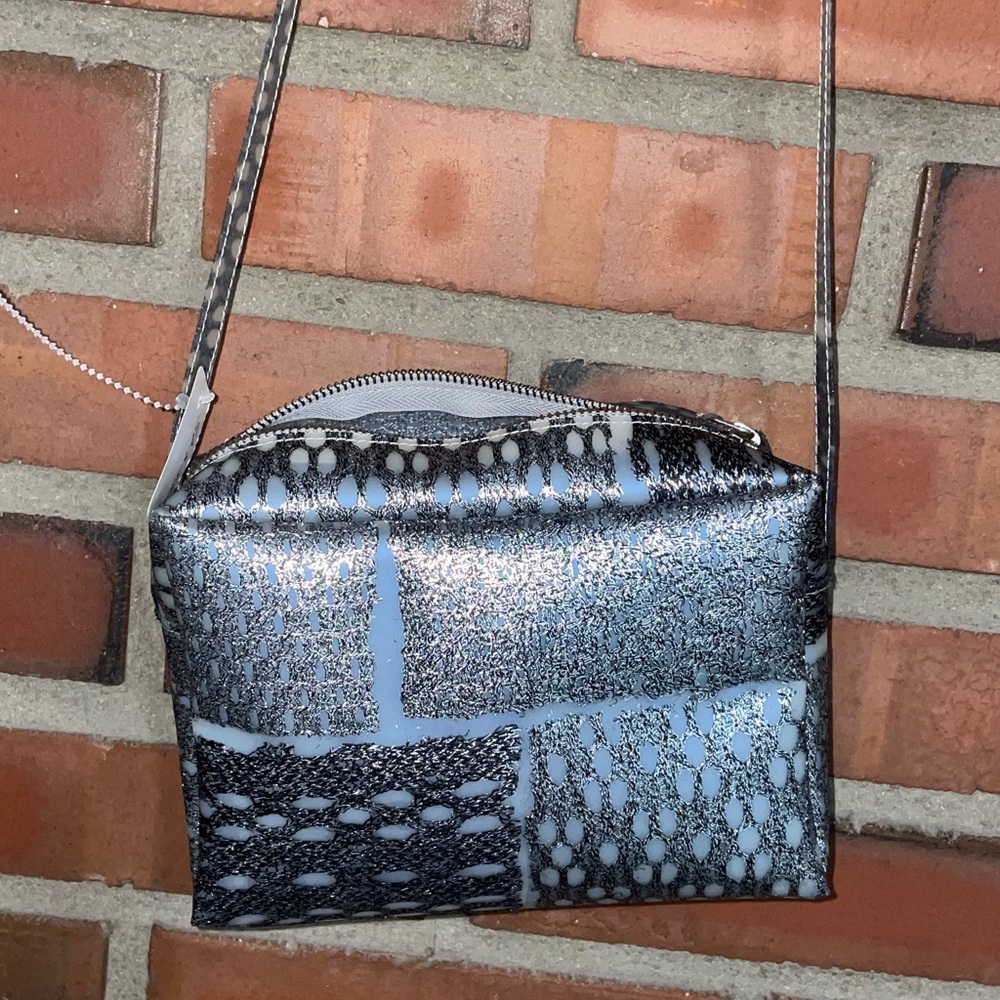 Luisa cevesi Italian Stylish Black and Gray Crossbody Bag made in Italy super ra